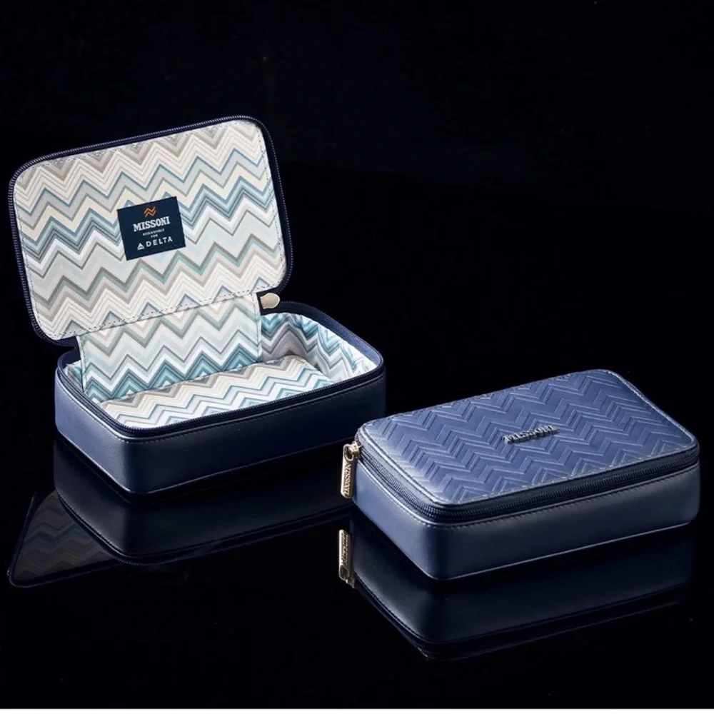 Missoni X Delta One First Class Amenity Travel Cosmetic Dopp Kit Bag Case